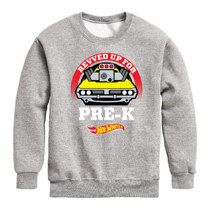 Boys' - Hot Wheels - Revved Up For Pre K Graphic Long Sleeve Fleece Sweatshirt