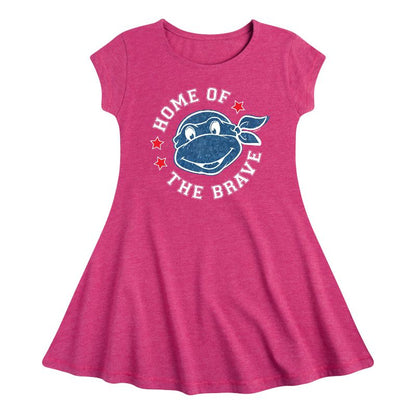 فستان بناتي بأكمام قصيرة من تصميم Born Raised U.S. بتصميم ملائم وأنيق من Teenage Mutant Ninja Turtles