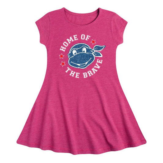 فستان بناتي بأكمام قصيرة من تصميم Born Raised U.S. بتصميم ملائم وأنيق من Teenage Mutant Ninja Turtles