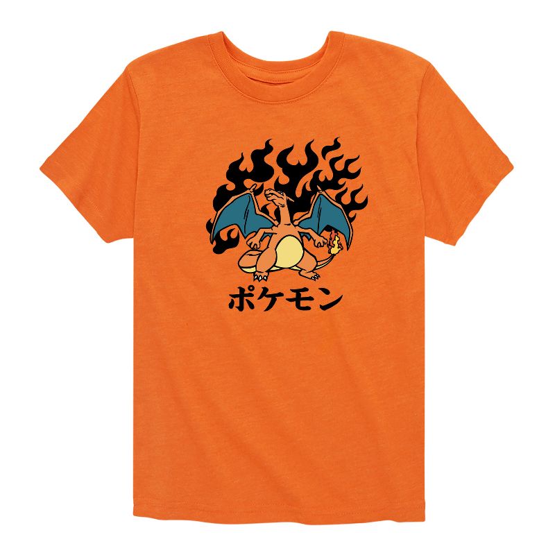 تي شيرت جرافيكي بأكمام قصيرة من تشاريزارد فلاش فاير للأولاد - بوكيمون