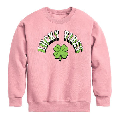Boys' - Instant Message - St. Patrick's Day Lucky Vibes Graphic Long Sleeve Fleece Sweatshirt