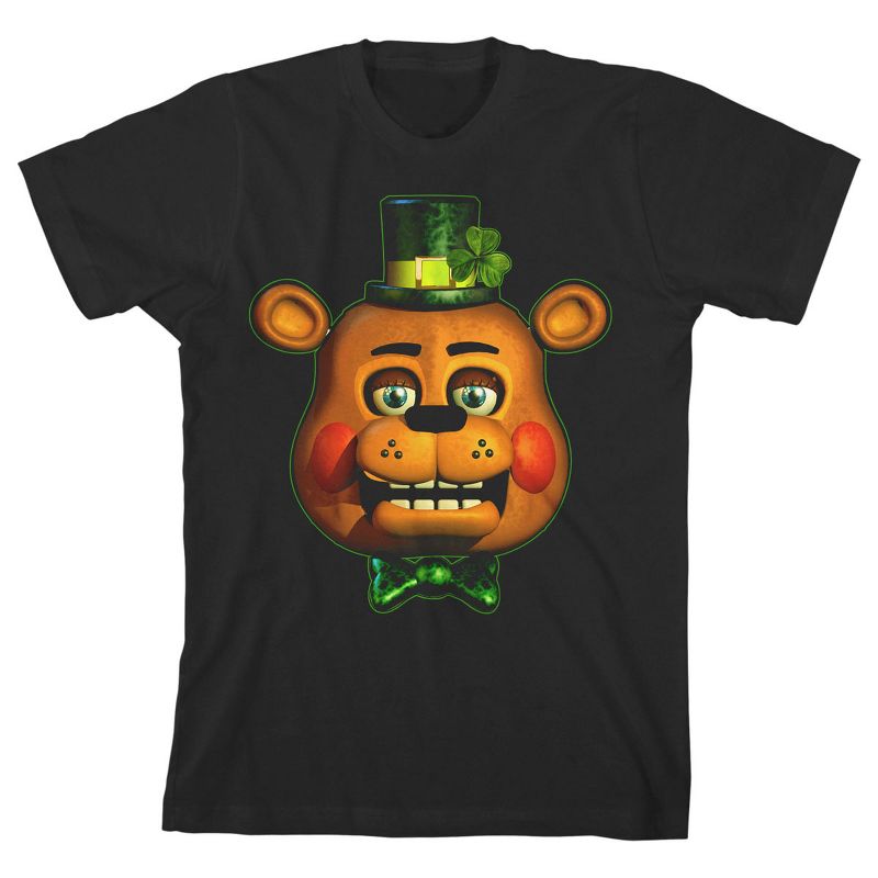تي شيرت أسود للأولاد من لعبة Five Nights at Freddy's Leprechaun Freddy
