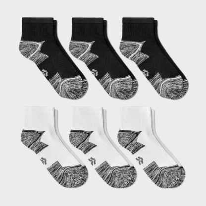 Boys' 6pk Ankle Socks - All In Motion™ White/Black