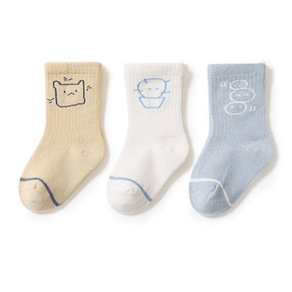 MyKids-Usa Baby Cute Print Pattern Mid-Tube Cotton Socks In Spring Autumn