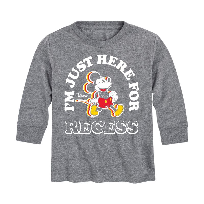 Boys' - Disney - I'm Just Here For Recess Long Sleeve Graphic T-Shirt