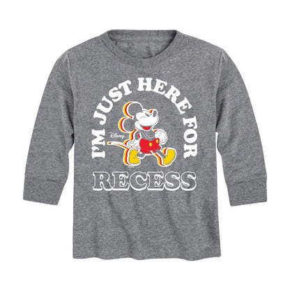 Boys' - Disney - I'm Just Here For Recess Long Sleeve Graphic T-Shirt