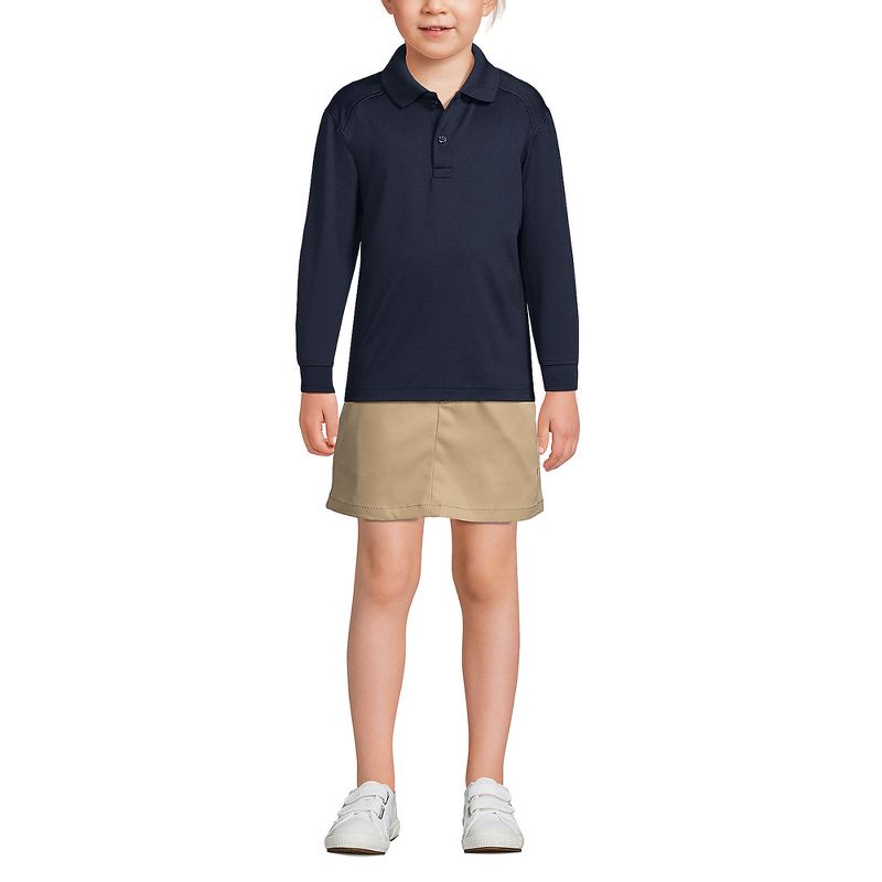 Lands' End School Uniform Kids Long Sleeve Rapid Dry Polo Shirt