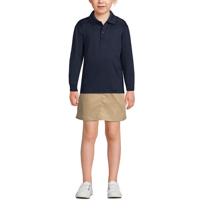 Lands' End School Uniform Kids Long Sleeve Rapid Dry Polo Shirt