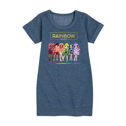 فستان صوف بأكمام قصيرة من مجموعة دمى الألعاب من Rainbow High للبنات