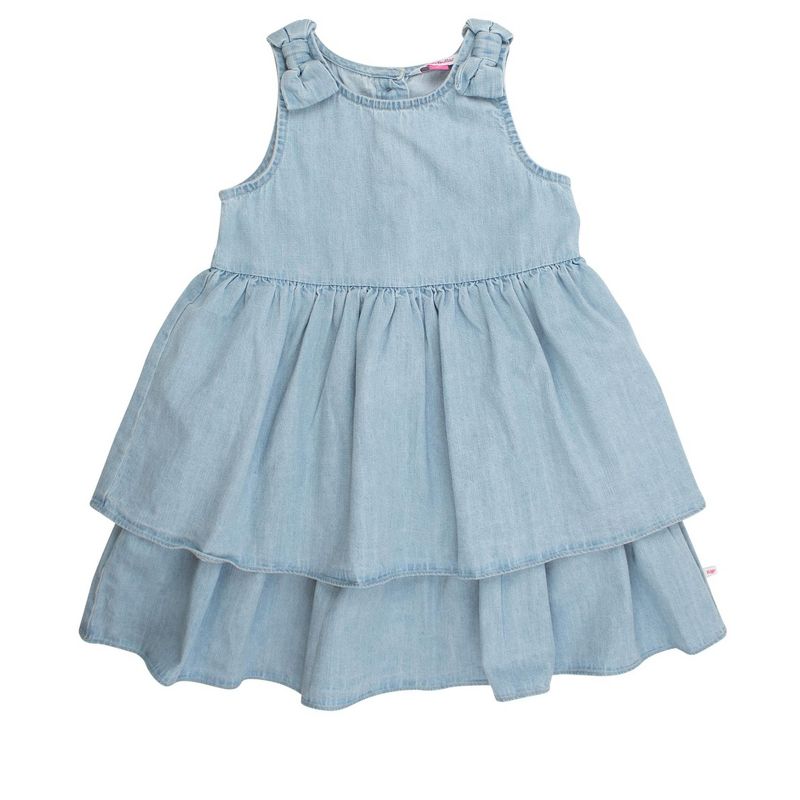 RuffleButts Girls Woven Bow Jumper Dress