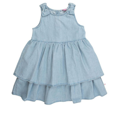 RuffleButts Girls Woven Bow Jumper Dress