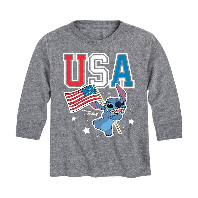 Boys' - Lilo and Stitch - USA Stitch Long Sleeve Graphic T-Shirt
