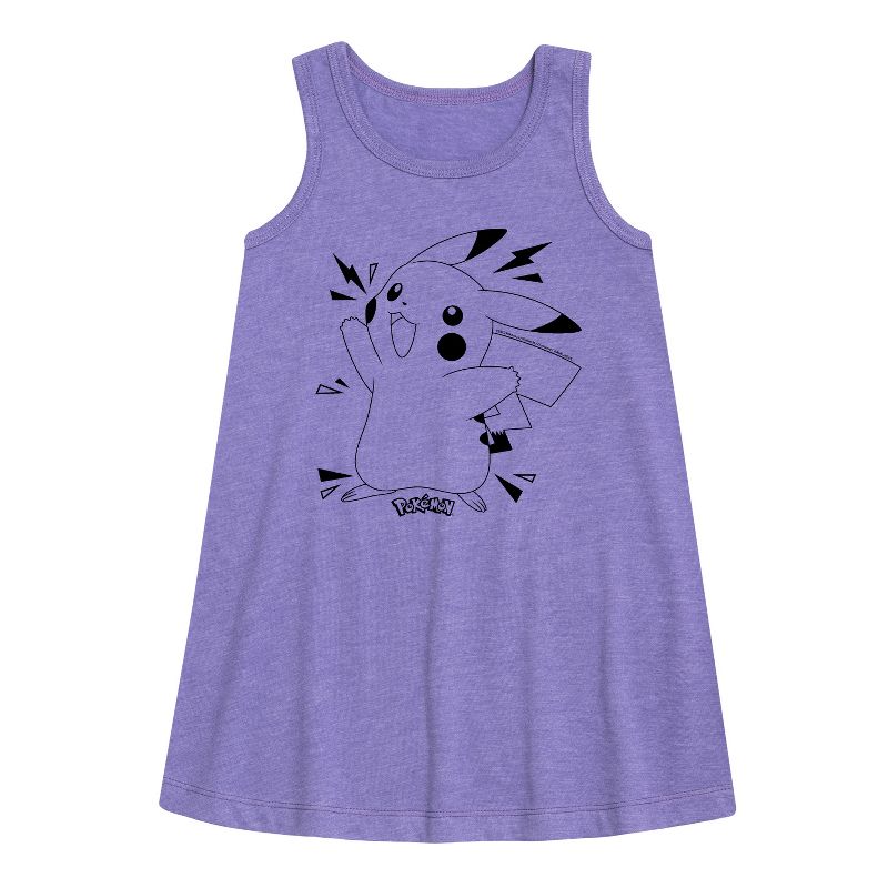 Girls' - Pokémon - Pokedex Pikachu Graphic Sleeveless Aline Dress