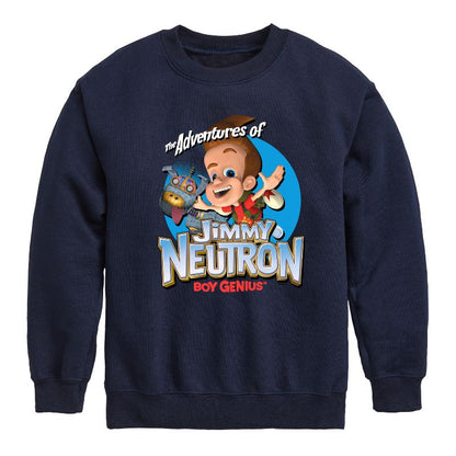 Boys' - Jimmy Neutron - Boy Genius Graphic Long Sleeve Fleece Sweatshirt