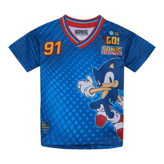 قميص كرة قدم شبكي من SEGA Sonic the Hedgehog للأطفال الصغار والكبيرين