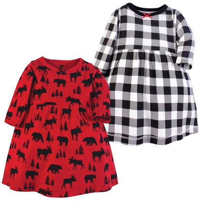 Luvable Friends Hudson Baby Long-Sleeve Dresses 2pk (Part 2)