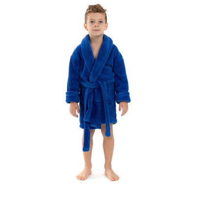BC BARE COTTON Boys Shawl Robe Microfiber Plush Fleece Bathrobe