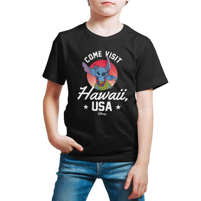 تي شيرت جرافيكي بأكمام قصيرة من هاواي الولايات المتحدة الأمريكية - ليلو وستيتش - للأولاد