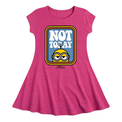 Girls' - Despicable Me Minions - Not Today Fit & Flair Cap Sleeve Dress