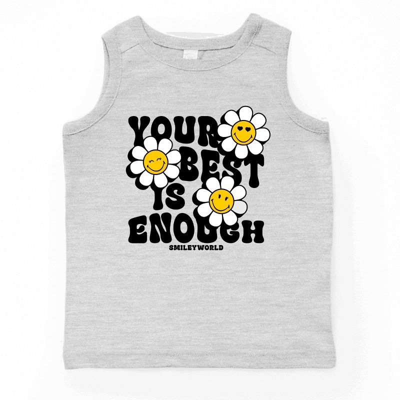 بلوزة بدون أكمام زهرية للشباب من متجر Juniper Shop SmileyWorld Your Best Is Enough