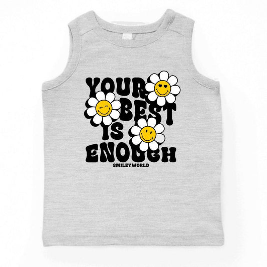 بلوزة بدون أكمام زهرية للشباب من متجر Juniper Shop SmileyWorld Your Best Is Enough