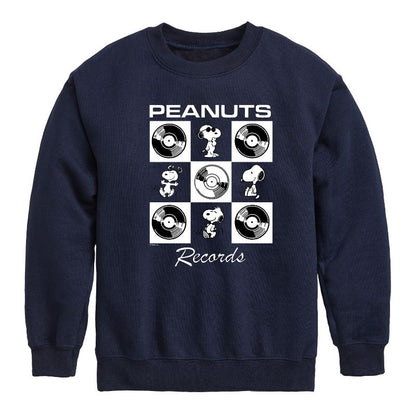 Boys' - Peanuts - Snoopy Vinyl Graphic Long Sleeve Fleece Sweatshirt