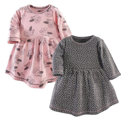 Luvable Friends Hudson Baby Long-Sleeve Dresses 2pk (Part 3)