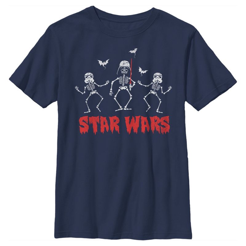 Boy's Star Wars Halloween Vader Skeletons T-Shirt