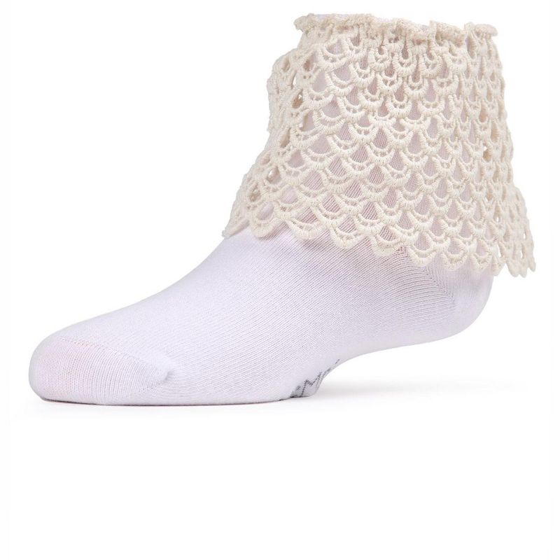 Memoi Lacy Loopsy Girls Cotton Blend Anklet Sock