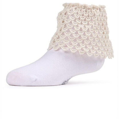 Memoi Lacy Loopsy Girls Cotton Blend Anklet Sock