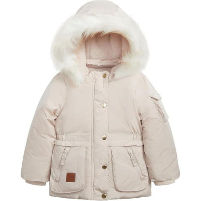 LONDON FOG Little/Big Girls' Heavyweight Faux Fur Trim Fleece-Lined Jackets