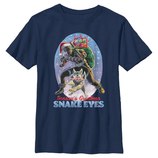 تي شيرت GI Joe Christmas Snake Eyes Season's Greetings للأولاد