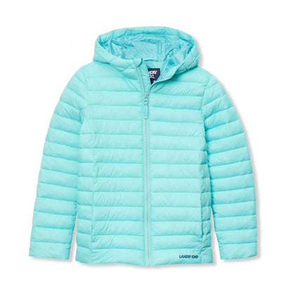 جاكيت Lands' End Kids ThermoPlume القابل للطي والمزود بغطاء رأس