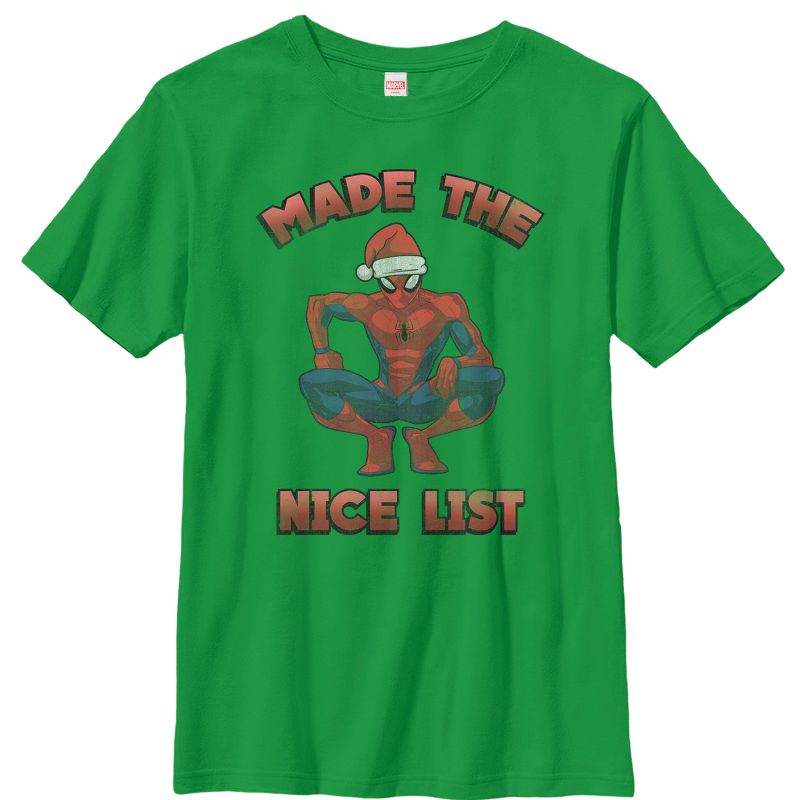 تي شيرت Marvel Christmas Spider-Man Nice List للأولاد