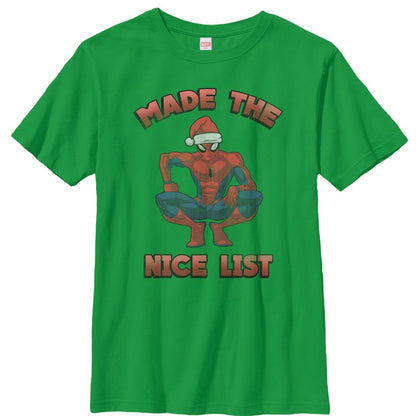 تي شيرت Marvel Christmas Spider-Man Nice List للأولاد