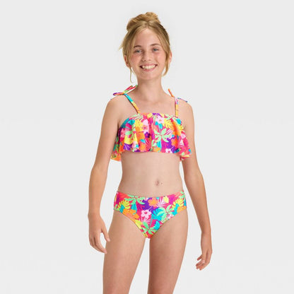 Girls' 'Dreamy Tropical' Floral Printed Bikini Set - Cat & Jack™