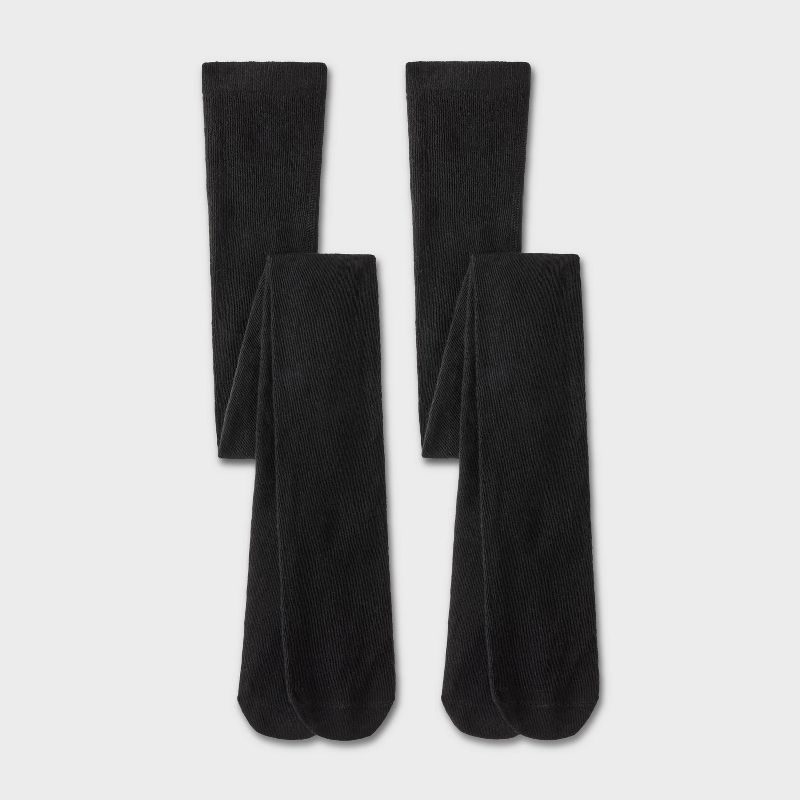 Girls' 2pk Cotton Tights - Cat & Jack™ Ivory