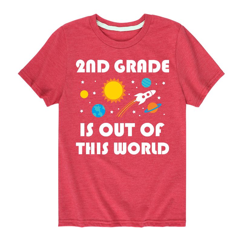 تي شيرت جرافيكي بأكمام قصيرة للصف الثاني من Out Of This World للأولاد - رسالة فورية