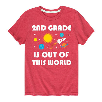 تي شيرت جرافيكي بأكمام قصيرة للصف الثاني من Out Of This World للأولاد - رسالة فورية