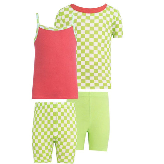 Fruit of the Loom Girls Snug-Fit 4-Piece Pajama Set
