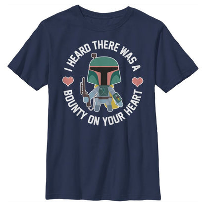 Boy's Star Wars Valentine's Day Boba Fett Bounty on Heart T-Shirt