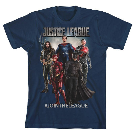 Justice League Movie Join the League Boy's Navy T-shirt
