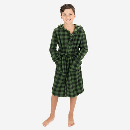 Leveret Kids Fleece Hooded Christmas Robe