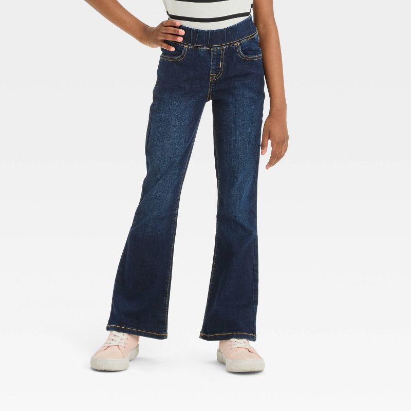 Girls' Mid-Rise Pull-On Flare Jeans - Cat & Jack™