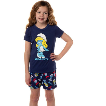 The Smurfs Girls' Smurfette Pose Shorts Sleep Pajama Set