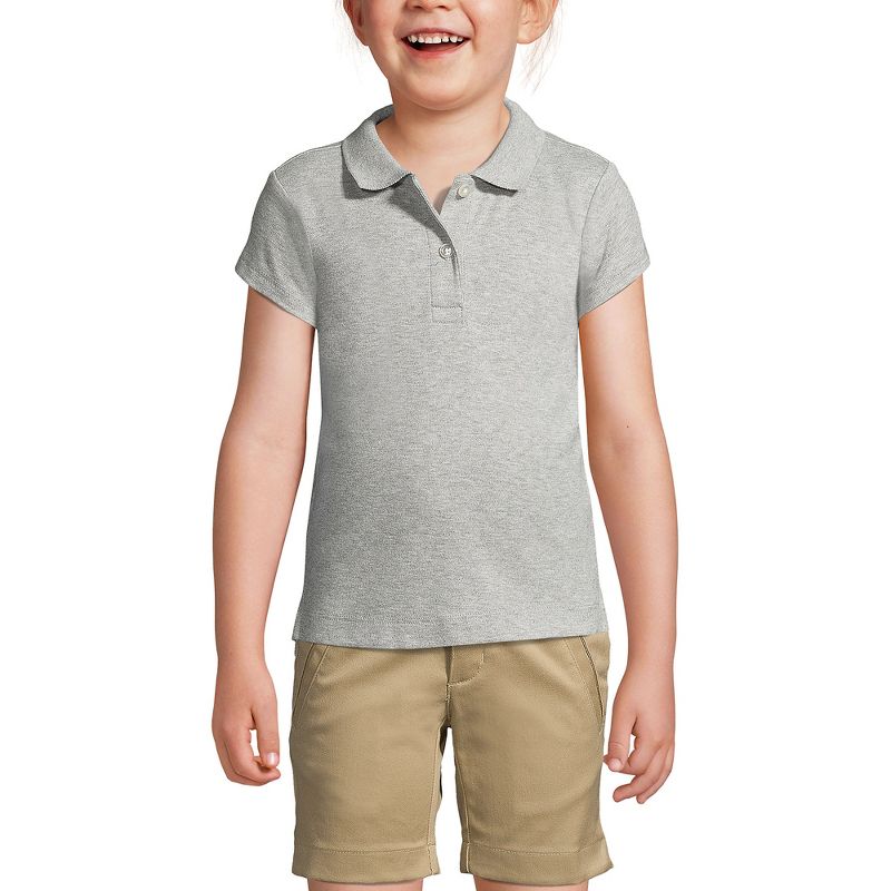 Lands' End School Uniform Kids Short Sleeve Feminine Fit Interlock Polo Shirt