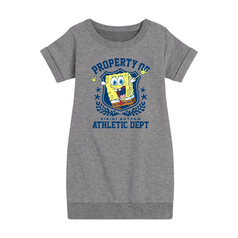 Girls' - SpongeBob SquarePants - Property Of Bikini Bottom Graphic Short Sleeve Fleece Dress