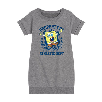 Girls' - SpongeBob SquarePants - Property Of Bikini Bottom Graphic Short Sleeve Fleece Dress