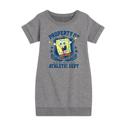 Girls' - SpongeBob SquarePants - Property Of Bikini Bottom Graphic Short Sleeve Fleece Dress