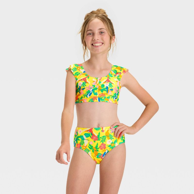 Girls' Bird Friends Bikini Set - Cat & Jack™ Yellow